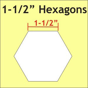 Hexagon Paper Pieces / 1 1/2" - 50 Pieces