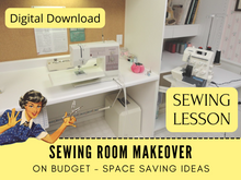 Organizing your sewing space and or craft room will make you more productive and make diy's more enjoyable. This lesson will cover a lot of ground for anyone wanting to improve their sewing space or craft room. Learn the best heights for your sewing machine and chair and other necessities. 