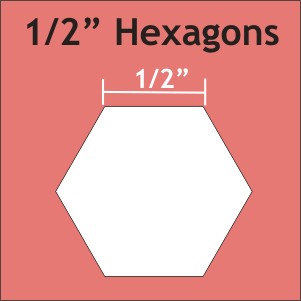 Hexagon Paper Pieces / 1/2