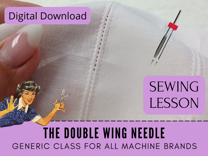 In this sewing lesson learn how to use the Schmetz Double Wing Needle. This Schmetz Hemstitch needle creates holes that resemble pin stitching or hemstitching and is also called Entredeux. This sewing machine needle fits most sewing machines. There are many applications for this Schmetz specialty needle. 