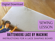 Learn to make Battenberg Lace in this step-by-step sewing lesson. Lace making by machine is fast and easy. Four patterns are included for practice. This is a generic class that applies to all makes and brands of sewing machines.