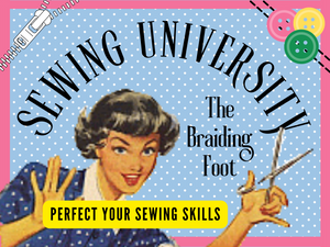 Learn to use the braiding presser foot in this step-by-step sewing lesson. This sewing machine presser foot is perfect to attach a variety of braids and trims using your sewing machine. Soutache, elastic, sequins, cords small and large, beads and more. This is a generic class that applies to all makes and brands of sewing machines and all levels of sewists. 