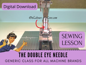 In this sewing lesson learn how to use the Schmetz Double Eye Needle. This Schmetz needle creates thicker decorative stitching than with one regular needle. This sewing machine needle fits all sewing machines just like a single needle. There are many applications for this Schmetz specialty needle. 
