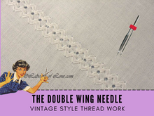 In this sewing lesson learn how to use the Schmetz Double Wing Needle. This Schmetz Hemstitch needle creates holes that resemble pin stitching or hemstitching and is also called Entredeux. This sewing machine needle fits most sewing machines. There are many applications for this Schmetz specialty needle. 
