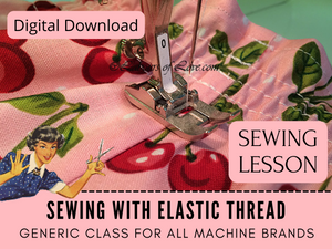 Learn how to sew with elastic thread on your sewing machine. The elastic thread gathers the fabric to resemble shirring or smocking. It's a fast and easy technique that you will have fun doing and can apply to dresses, beach cover-ups, tops and lingerie patterns.