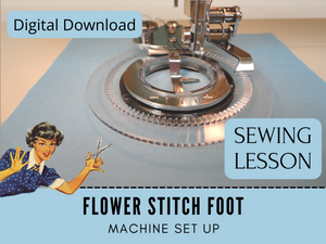 Learn to use the daisy flower attachment in this step-by-step sewing lesson. This foot is perfect for making embroidery-style circular flowers by sewing machine. This is a low-shank foot and it requires a sewing machine with just a basic zig-zag stitch.  Sewing machine accessories like this one are wonderful additions to your sewing machine feet collection. 