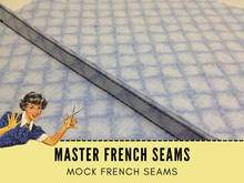 In this sewing tutorial learn how to sew French seams on your sewing machine. This fine sewing technique creates an encased, no-fray, clean French seam finish. Instantly get the video lesson and PDF notes to print out. You can view the 27-minute lesson anytime and it never expires.