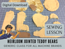 Learn to make heirloom style vintage mohair teddy bears in this step-by-step sewing lesson from your teddy bear pattern. You will also see how to use fur coats to make mink memory teddy bears. The sewing supplies and other notions are covered in the lesson. This class is for the beginner to the advanced bear maker, there is always something more to learn.