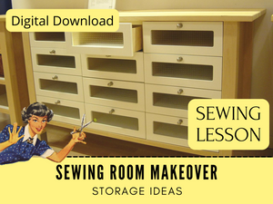 Organizing your sewing space and or craft room will make you more productive and make diy's more enjoyable. This lesson will cover a lot of ground for anyone wanting to improve their sewing space or craft room. Learn the best heights for your sewing machine and chair and other necessities. 