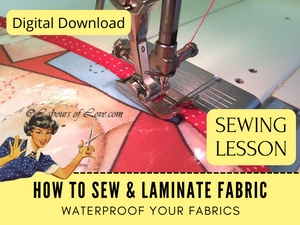 Laminate cotton fabric at home. It's fast and easy and you can choose whatever cotton fabrics you link. Learn how to use the Roller Foot and the Teflon Foot on your sewing machine so that you avoid sticking while you sew. Learn to sew with this is a generic class that applies to all makes and brands of sewing machines and all levels of sewists.
