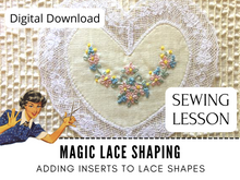 Learn to do lace shaping for Heirloom Sewing in this step-by-step sewing lesson. Also called French sewing by machine this type of sewing is simply beautiful and so easy - all you need is a straight stitch and zig-zag. You will be able to confidently make lace shapes to use when making heirloom nightgowns and more.
