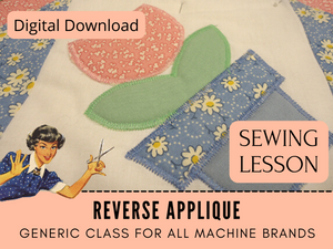 In this sewing lesson, you will learn how to do reverse applique. This is a fast and easy method of applique that has a slightly raised effect. This sewing tutorial makes applique on the sewing machine fast and will save you time and frustration. This sewing technique is great for kid's sewing, t-shirts, sweatshirts, quilts, and crafts - anywhere you would do regular flat applique you can do this levelled-up version
