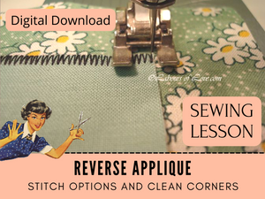 In this sewing lesson, you will learn how to do reverse applique. This is a fast and easy method of applique that has a slightly raised effect. This sewing tutorial makes applique on the sewing machine fast and will save you time and frustration. This sewing technique is great for kid's sewing, t-shirts, sweatshirts, quilts, and crafts - anywhere you would do regular flat applique you can do this levelled-up version