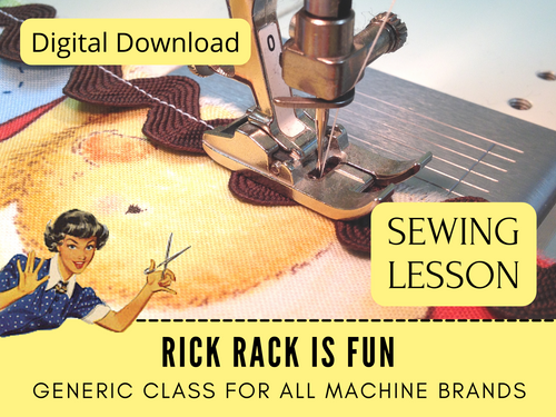 In this sewing lesson, you will learn to sew rick rack. Rick rack can be used for edging, embellishments and a whimsical retro trim. This sewing tutorial will walk you through it step-by-step covering every detail on how to apply it in different situations. 