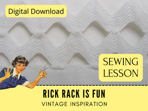 In this sewing lesson, you will learn to sew rick rack. Rick rack can be used for edging, embellishments and a whimsical retro trim. This sewing tutorial will walk you through it step-by-step covering every detail on how to apply it in different situations. 