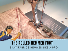 Learn to use a rolled hem foot (also called a narrow hem foot or hemmer foot) on your sewing machine in this sewing lesson tutorial.  This presser foot sewing accessory is a fast and easy way to get a perfect narrow hem on cotton, knits, blends and more.   Instantly get the video lesson and PDF notes to print out.  You can view the 30-minute lesson anytime and it never expires. This is a generic class that applies to all makes and brands of sewing machines and all levels of sewists.