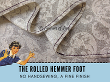 Learn to use a rolled hem foot (also called a narrow hem foot or hemmer foot) on your sewing machine in this sewing lesson tutorial. This presser foot sewing accessory is a fast and easy way to get a perfect narrow hem on cotton, knits, blends and more. Instantly get the video lesson and PDF notes to print out. You can view the 30-minute lesson anytime and it never expires. This is a generic class that applies to all makes and brands of sewing machines and all levels of sewists.