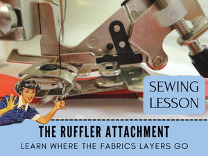 Learn to use the ruffler attachment in this step-by-step sewing lesson. This foot is perfect for making yards and yards of perfect ruffles on your sewing machine. Sewing machine accessories even vintage ones are wonderful additions to your sewing machine feet collection. They have not changed over the years. In this sewing tutorial, you will find out if vintage feet will fit your current machine (or other machines you might own). 