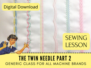 This sewing lesson will show you how to use the Schmetz Twin Needle on your sewing machine for more than just pintucks. Twin needle sewing can take your sewing skills to the next level with the many sewing techniques you can use it for. Schmetz needles are the gold standard for sewing machine needles. This is a generic class that applies to all brands of sewing machines and all levels of sewists.