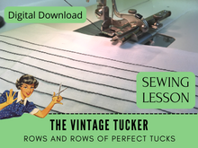 Learn to use the vintage tucker presser foot in this step-by-step sewing lesson. This sewing machine presser foot makes perfectly spaced tucks in one step using your sewing machine. This foot will fit low-shank machines and you might not realize you own one.