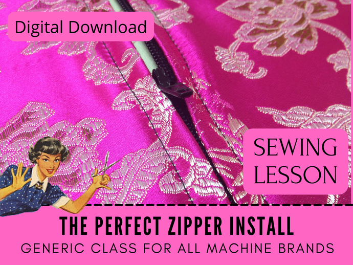 In this Sewing Lesson Tutorial, you will learn to install a zipper using a Zipper Foot. This sewing machine technique will save you time and frustration. This is a generic class that applies to all makes and brands of sewing machines and all levels of sewists. 