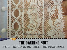 Learn to use the Darning Foot in the step-by-step sewing lesson. Get the most out of the darning presser foot that you likely already own. This is a generic class that applies to all makes and brands of sewing machines and all levels of sewists.