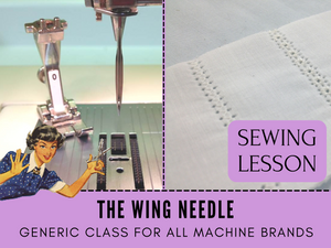 In this Sewing Lesson learn how to use the Schmetz wing needle on your sewing machine. This Schmetz needle creates holes that resemble pin stitching or hemstitching also called Entredeux. There are many applications for Schmetz needles. Create heirloom sewing effects with this needle right on your sewing machine. 